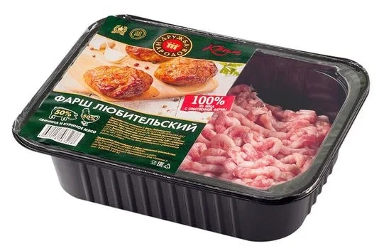 Фарш Любительский свино-куриный п/ф лоток 400г фото 1