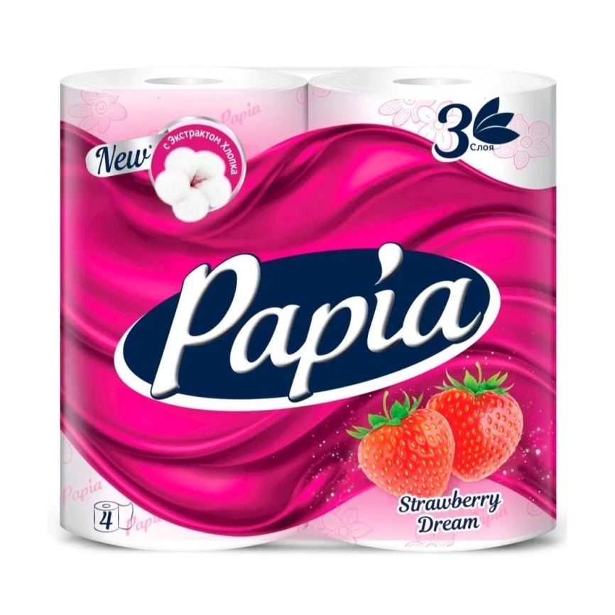 Т/б белая аромат Strawberry Dream 3-х сл 4шт фото 1