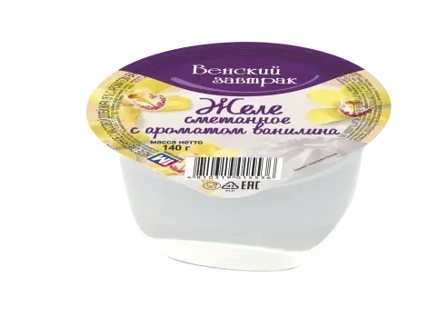Желе сметан ВенскийЗавтрак Ванилин 15% 140г фото 1