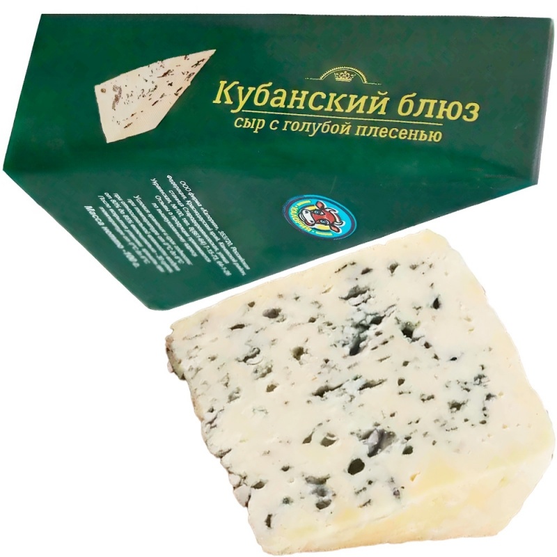 Сыр Кубанский Блюз с голубой плесенью 50% 100г коробка фото 1