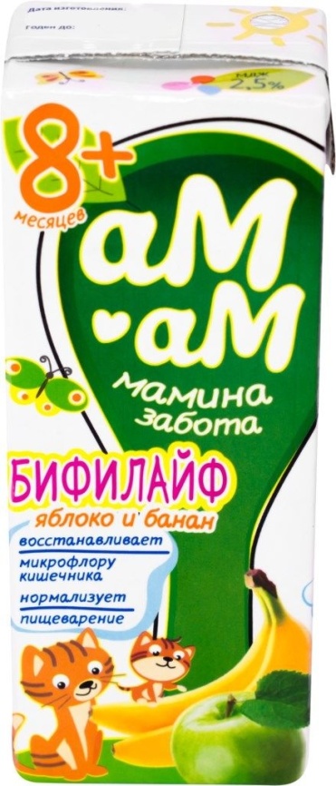 Бифилайф яблоко-банан 2.5% д/детей от 8 мес фото 1