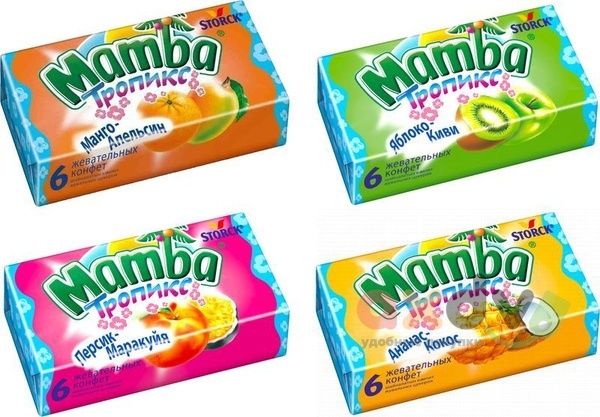 Конфета жеват Мамба (48*26.5гр) фото 1