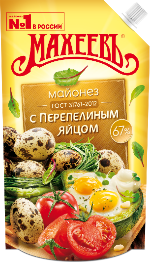 Майонез с Перепелиным яйцом 67% 380г д/п фото 1